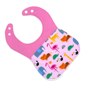 Classic Bib - Jungle Animals Pink