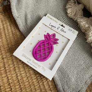 Logan & Alice - Pineapple Teether Magenta