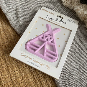 Logan & Alice - Tee Pee Teether Pink