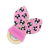 Gift Set - Dribble Bib, Burp Cloth & Teething Ring - Tossed Pandas Pink