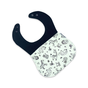 Classic Bib - Tossed Jungle Monochrome