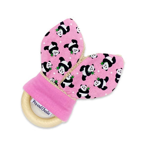 Teething Ring - Tossed Pandas Pink