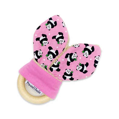 Teething Ring - Tossed Pandas Pink
