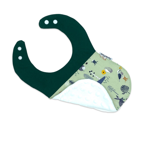 Classic Bib - Forest Friends on Green