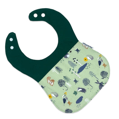 Classic Bib - Forest Friends on Green
