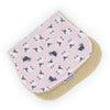 Gift Set - Dribble Bib, Burp Cloth & Teething Ring - Tossed Sheep Pink