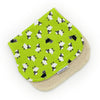 Gift Set - Dribble Bib, Burp Cloth & Teething Ring - Tossed Sheep Green