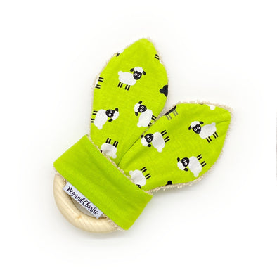 Teething Ring - Tossed Sheep Green