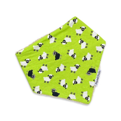 Bandana Dribble Bib - Tossed Sheep Green