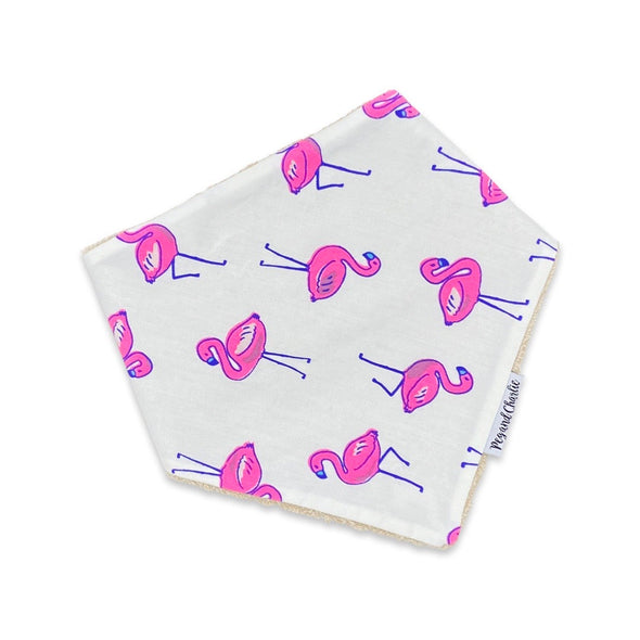 Gift Set - Dribble Bib, Burp Cloth & Teething Ring - Fluoro Flamingo