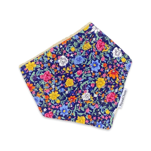 Bandana Dribble Bib - Navy Floral