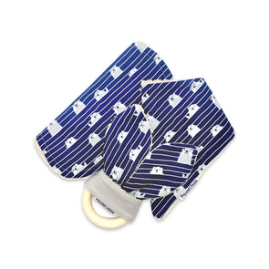 Gift Set - Dribble Bib, Burp Cloth & Teething Ring - Otters