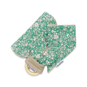 Gift Set - Dribble Bib, Burp Cloth & Teething Ring - Jade Floral