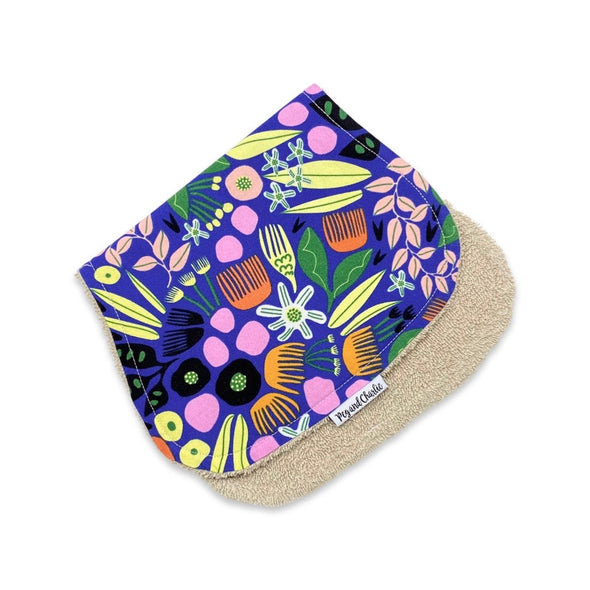 Gift Set - Dribble Bib, Burp Cloth & Teething Ring - Pop Midnight Floral