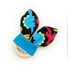 Gift Set - Dribble Bib, Burp Cloth & Teething Ring - Rainbow Dinosaurs