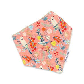 Bandana Dribble Bib - Coral Birds