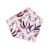 Gift Set - Dribble Bib, Burp Cloth & Teething Ring - Kangaroo Pink
