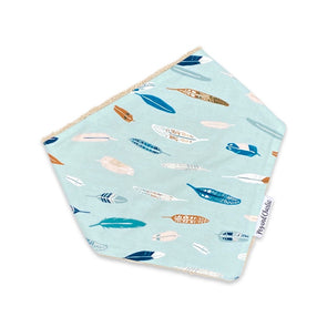 Bandana Dribble Bib - Feathers Blue