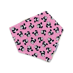 Bandana Dribble Bib - Tossed Pandas Pink