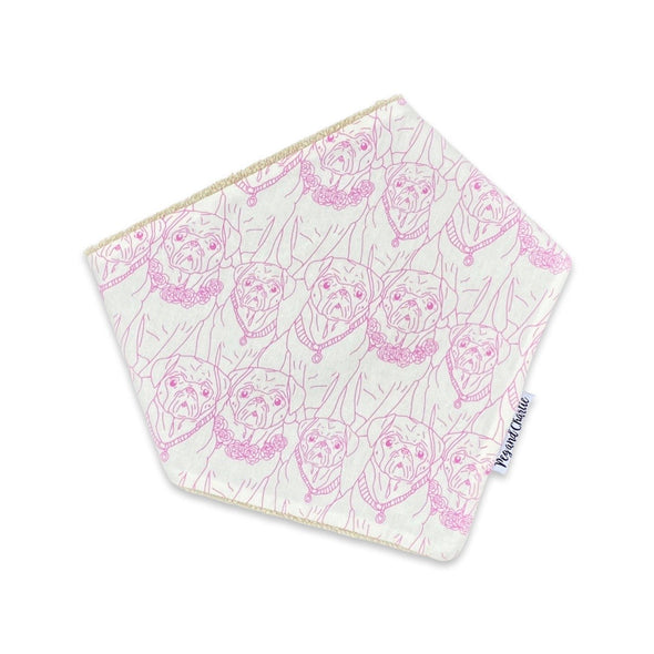 Gift Set - Dribble Bib, Burp Cloth & Teething Ring - Pugs Pink