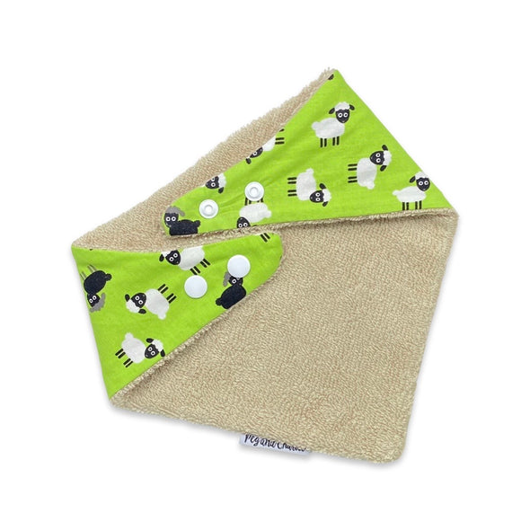 Bandana Dribble Bib - Tossed Sheep Green