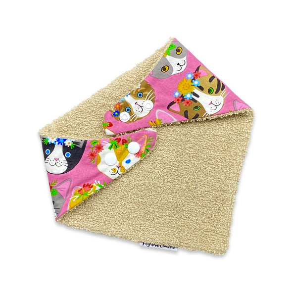 Bandana Dribble Bib - Flower Crown Cats