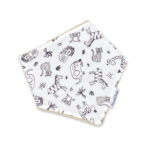 Bandana Dribble Bib - Tossed Jungle Monochrome