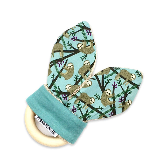 Gift Set - Dribble Bib, Burp Cloth & Teething Ring - Sloth