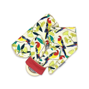 Gift Set - Dribble Bib, Burp Cloth & Teething Ring - Rosella