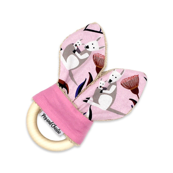 Teething Ring - Kangaroo Pink