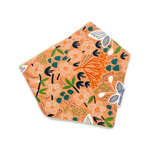 Bandana Dribble Bib - Apricot Floral