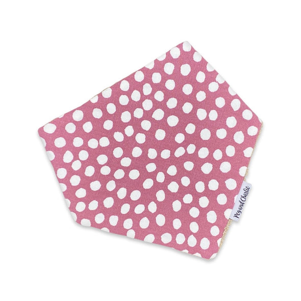 Bandana Dribble Bib - Big Spots Dusty Pink