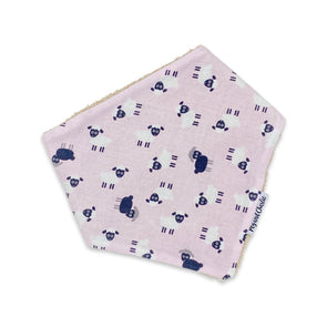 Bandana Dribble Bib - Tossed Sheep Pink