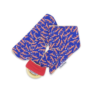 Gift Set - Dribble Bib, Burp Cloth & Teething Ring - Midnight Fox