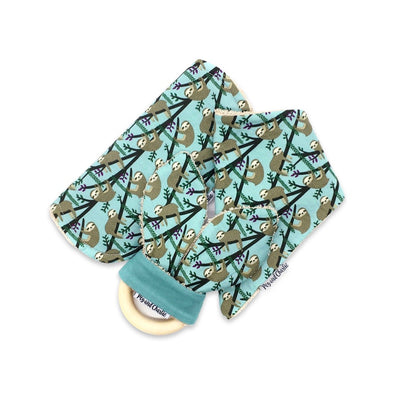 Gift Set - Dribble Bib, Burp Cloth & Teething Ring - Sloth