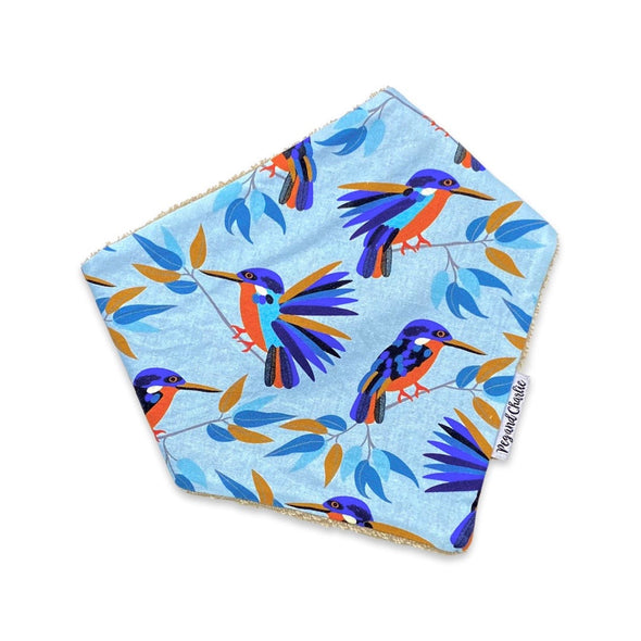 Gift Set - Dribble Bib, Burp Cloth & Teething Ring - Kingfisher