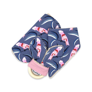 Gift Set - Dribble Bib, Burp Cloth & Teething Ring - Galah